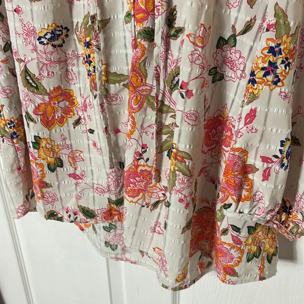 Lane Bryant Home 3/4 Sleeve Notch Neck Tie Front Blouse size 18 / 20